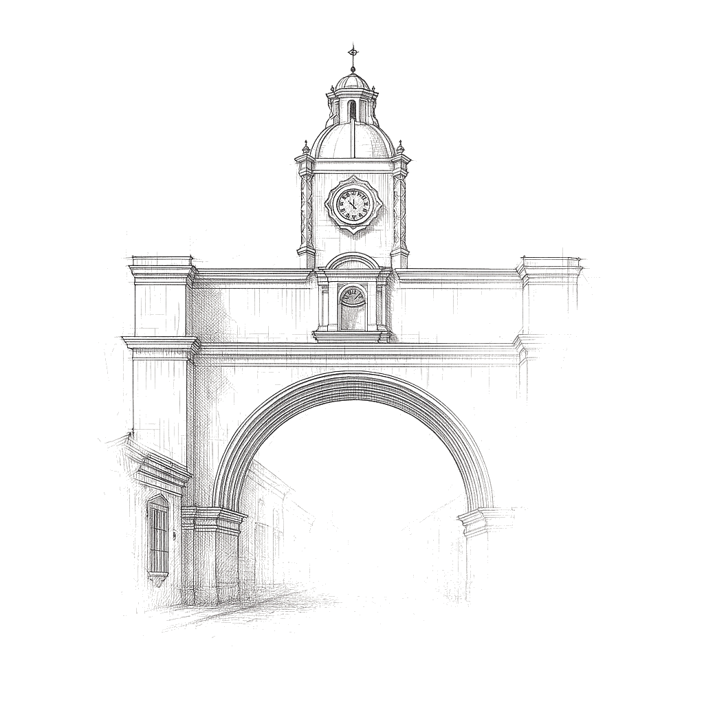 Guatemala City landmark illustration
