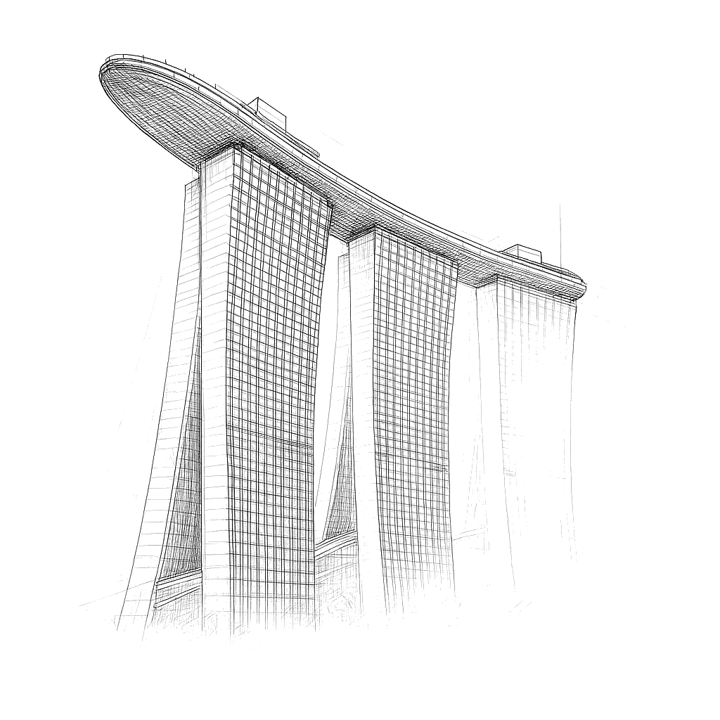 Singapore landmark illustration